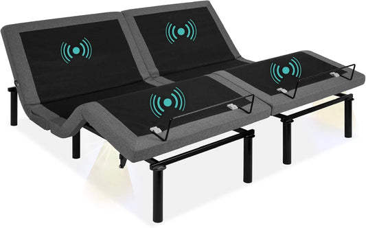 Best Choice Products Ergonomic Twin XL Size Adjustable Bed Frame, Electric Base w/Wireless Remote Control, Nightlight, Massager, 2 USB Ports