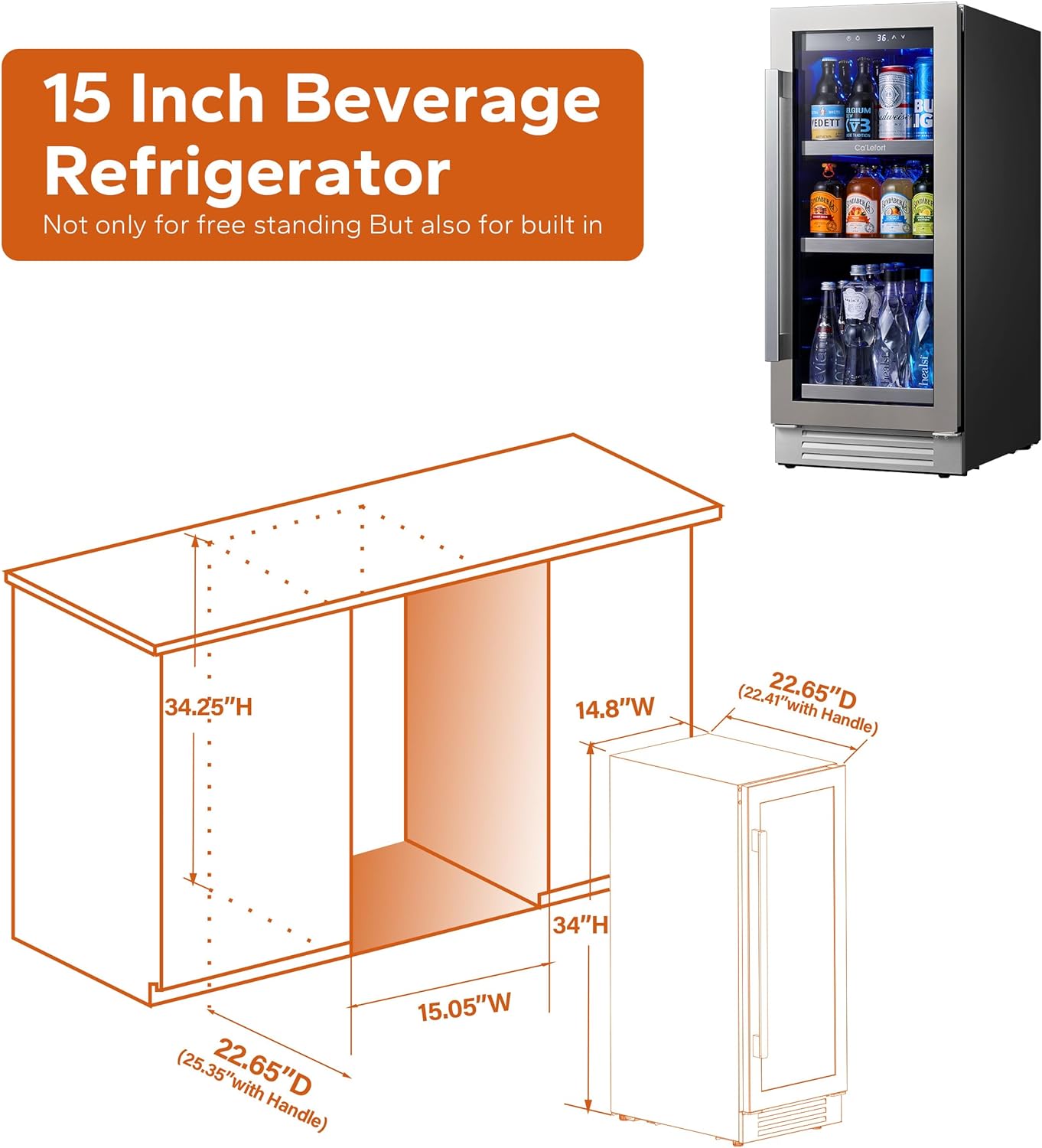 24'' Wine Cooler Refrigerator - 46 Bottle Wine Fridge Dual Zone with Modern Touch Intelligent Digital 40°-65°F Low Noise, Built in or Freestanding Wine Cooler for Home and Kitchen