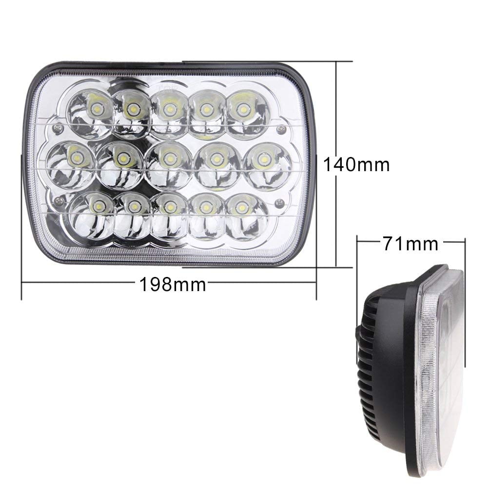 5x7 7x6 LED High/Low Seal Beam H4 9003 Plug 6054 H5054 for Jeep Wrangler YJ XJ GMC Ford Truck Cherokee Chevrolet Toyota Nissan Dodge (2 / set)