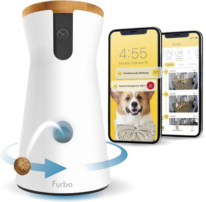 360° Cat Camera: See Your Cat from Anywhere | Rotating 360° Cat Tracking, Treat Toss, Color HD Night Vision, 2-Way Audio, Real-Time Notifications, Designed for Cats | Pet Camera w/Phone App