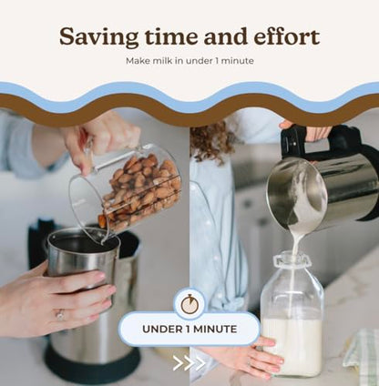Almond Cow Nut Milk Maker Machine, Plant Based Maker for Homemade Almond, Oat, Cashew Nut Milks & More, Stainless Steel Food Machines, 5 6 Cups Per Batch, 120V: Home & Kitchen