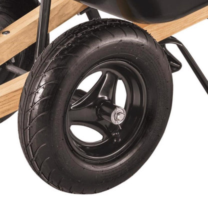 Ace 10 cu ft Poly Wheelbarrow with Dual 16′′ Pneumatic Tires and Hardwood Handles