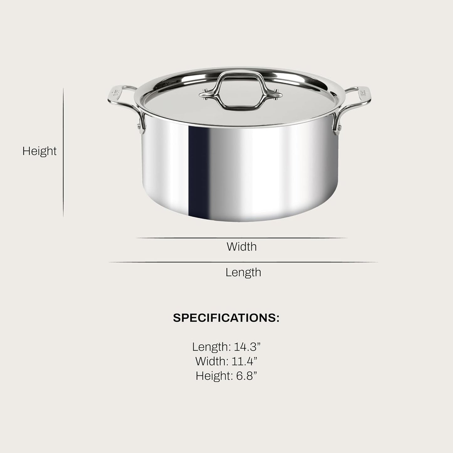 All-Clad D3 Stockpot 8 Qt Stainless Lid Induction Oven Safe