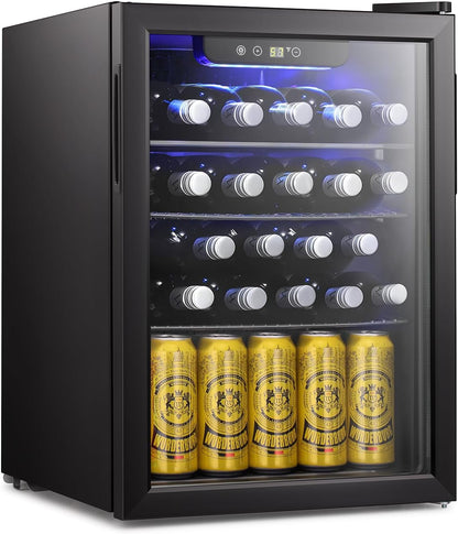 Antarctic Star 36 Bottle Wine Cooler/Cabinet BeverageRefrigerator Small Mini Wine Cellar Beer Soda Bar Fridge Quiet Operation Compressor Adjust Temperature Freestanding Black, 4.4 Cu. ft